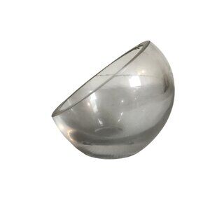 MCM Mid Century Clear Crystal Glass Half Sphere Ashtray  READ